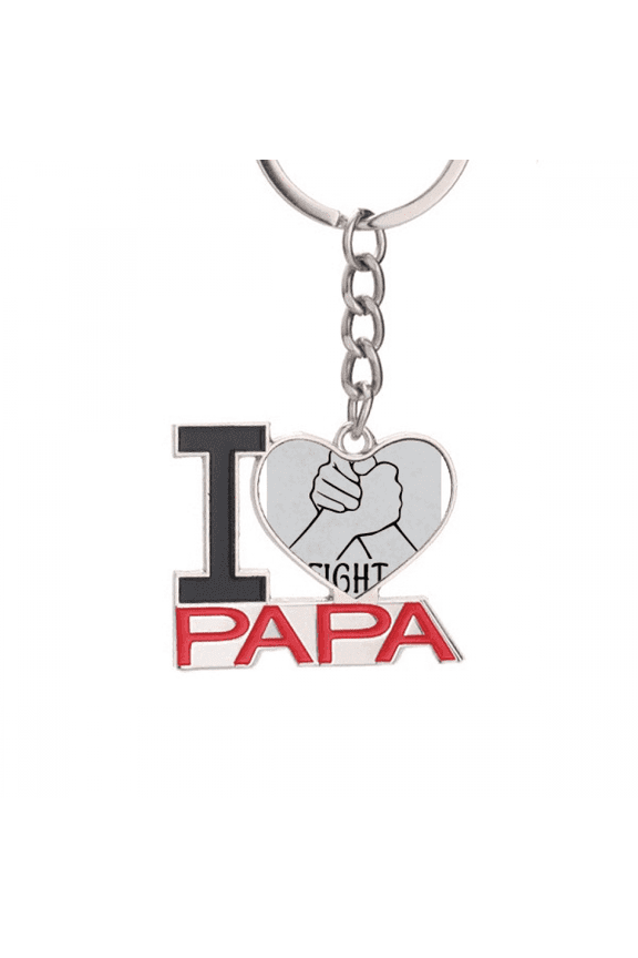 Wrist Wrestling Personalized Gesture Keychain Metal Keyring Holder Love PAPA Father