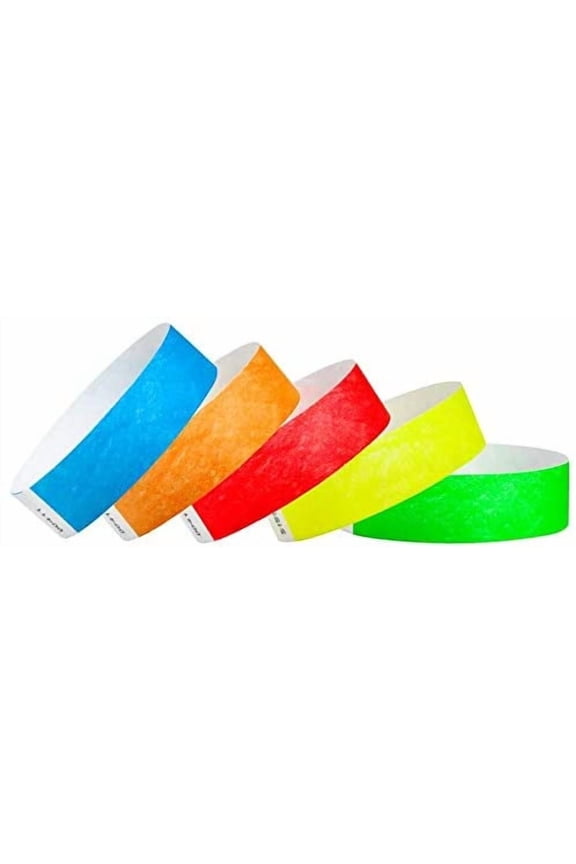 - 10,000 Pack Neon Color Variety Tyvek Wristbands for Events - waterproof recyclable comfortable tear resistant paper bracelets wrist bands for concerts bars party festivals