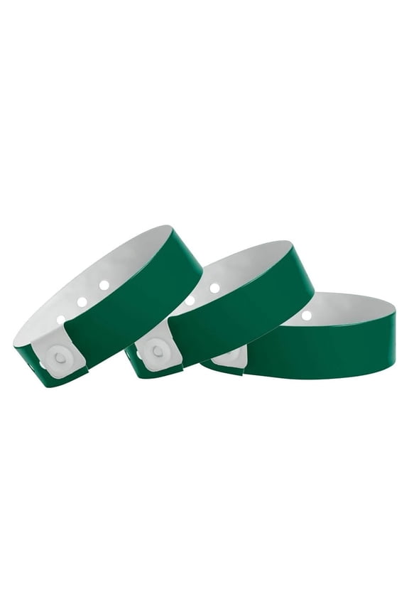 500 Vinyl WristCo Wristbands for Events | Forest Green + | Water-proof Tamper-Proof Designs Prevents Reuse Premium Grade Bracelets for Hospitals & Medical ID, Party, VIP Identification, USA Made