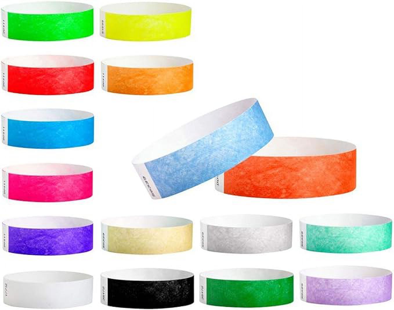 WristCo Tyvek Wristbands Color Variety Pack 160 Count ¾” x 10