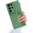 thumbnail image 1 of Wristband Case for Samsung Galaxy S24 Ultra, Flexible Silicone Phone Case with Wrist Strap Band, Matte Kickstand Slim Shockproof Case with Camera Protection for Women Girls, Green, 1 of 12