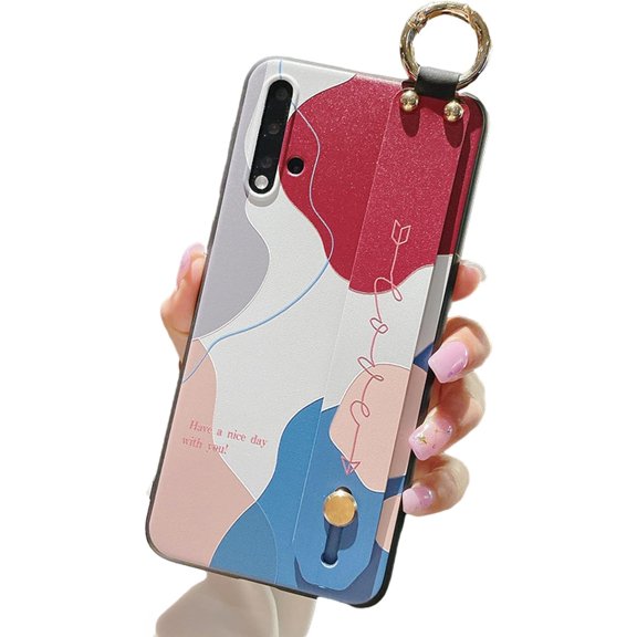 Wristband Holder Art Phone Case with Lanyard for Samsung Galaxy S21 S20 S10 S9 Ultra Plus FE Note 20, Light and Thin Stylish Back Cover(S9,A)