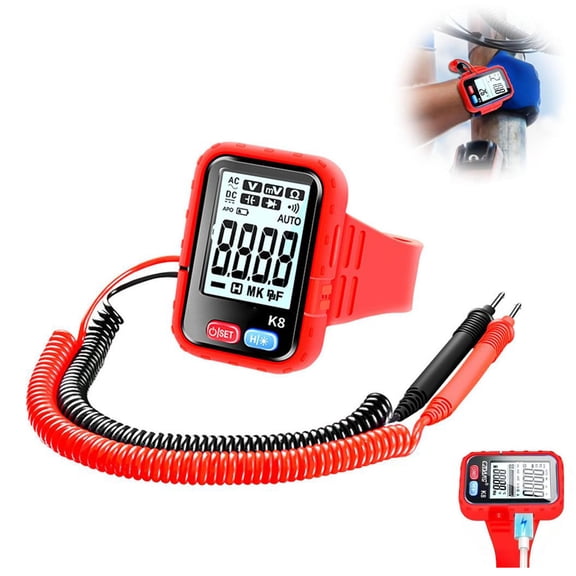 Wristband Multimeter Digital Tester,Portable Smart Digital Multimeter&Analyzers w/Backlight,High-Precision Voltage Current Resistance Capacitance Tester,Continuity Testing for Daily MaintenanceTask