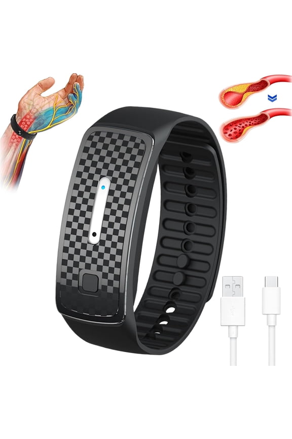 Wristband, Ultrasonic Bracelets, Titanium Wristband, Ultrasonic Fat Blasting and Detoxing Wristband, Titanium Wristband for Men and Women Black