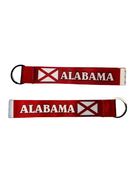 Wristlet Keychain - State Flag Alabama - USA - K063 | Hand Loop Key Holder, Travel Souvenir, Lightweight Everyday Accessory
