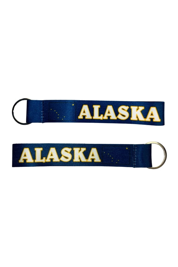 Wristlet Keychain - State Flag Alaska - USA - K060 | Flag Keychain for Keys, ID Badge Holder, Phone, and More | Perfect for Badges ID Holders
