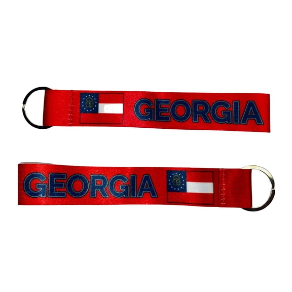 Wristlet Keychain - State Flag Georgia - USA - K069 | Flag Keychain for Keys, ID Badge Holder, Phone, and More | Perfect for Badges ID Holders