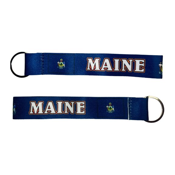 Wristlet Keychain - State Flag Maine - USA - K089 | Flag Keychain for Keys, ID Badge Holder, Phone, and More | Perfect for Badges ID Holders