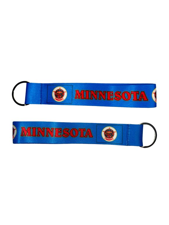 Wristlet Keychain - State Flag Minnesota - USA - K077 | Hand Loop Key Holder, Travel Souvenir, Lightweight Everyday Accessory