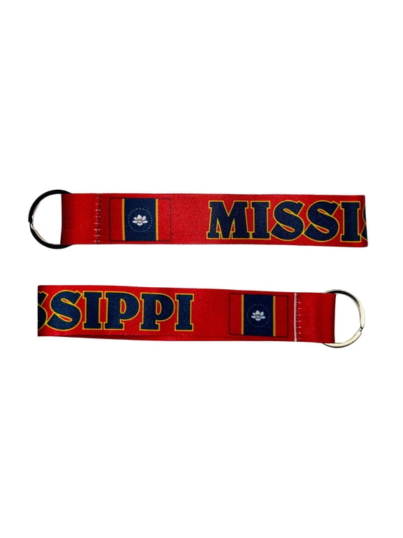 Wristlet Keychain - State Flag Mississippi - USA - K080 | Hand Loop Key Holder, Travel Souvenir, Lightweight Everyday Accessory