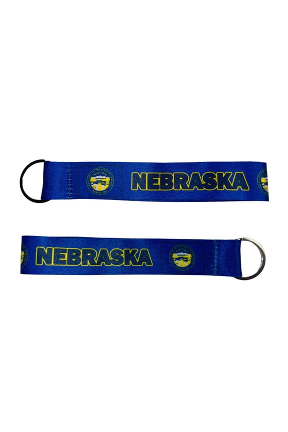 Wristlet Keychain - State Flag Nebraska - USA - K081 |  Flag Keychain for Keys, ID Badge Holder, Phone, and More | Perfect for Badges  ID Holders