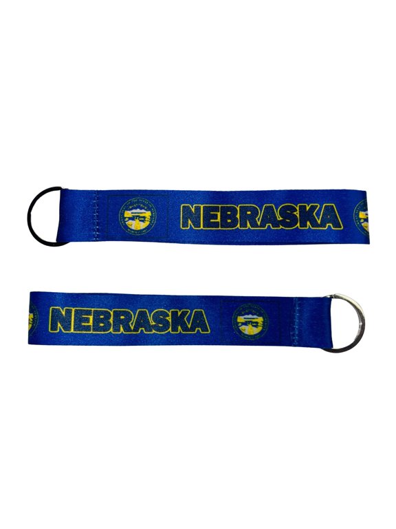 Wristlet Keychain - State Flag Nebraska - USA - K081 | Hand Loop Key Holder, Travel Souvenir, Lightweight Everyday Accessory