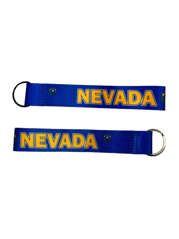 Wristlet Keychain - State Flag Nevada - USA - K083 | Hand Loop Key Holder, Travel Souvenir, Lightweight Everyday Accessory