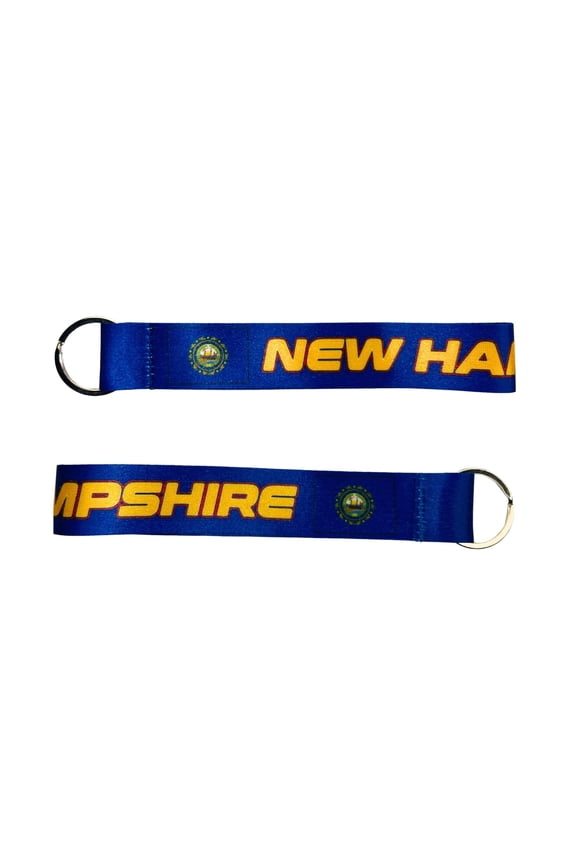 Wristlet Keychain - State Flag New Hampshire - USA - K084 | Flag Keychain for Keys, ID Badge Holder, Phone, and More | Perfect for Badges ID Holders