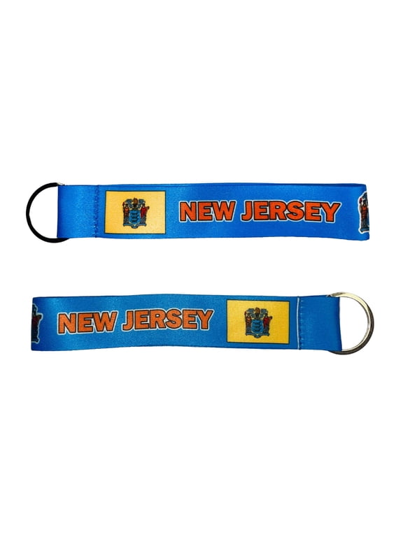 Wristlet Keychain - State Flag New Jersey - USA - K085 | Hand Loop Key Holder, Travel Souvenir, Lightweight Everyday Accessory