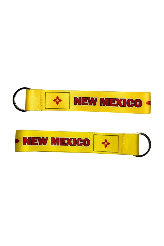 Wristlet Keychain - State Flag New Mexico - USA - K086 | Hand Loop Key Holder, Travel Souvenir, Lightweight Everyday Accessory