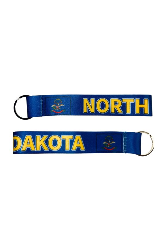 Wristlet Keychain - State Flag North Dakota - USA - K106 | Hand Loop Key Holder, Travel Souvenir, Lightweight Everyday Accessory