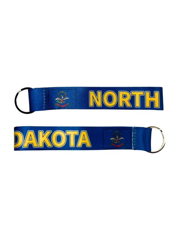 Wristlet Keychain - State Flag North Dakota - USA - K106 | Hand Loop Key Holder, Travel Souvenir, Lightweight Everyday Accessory