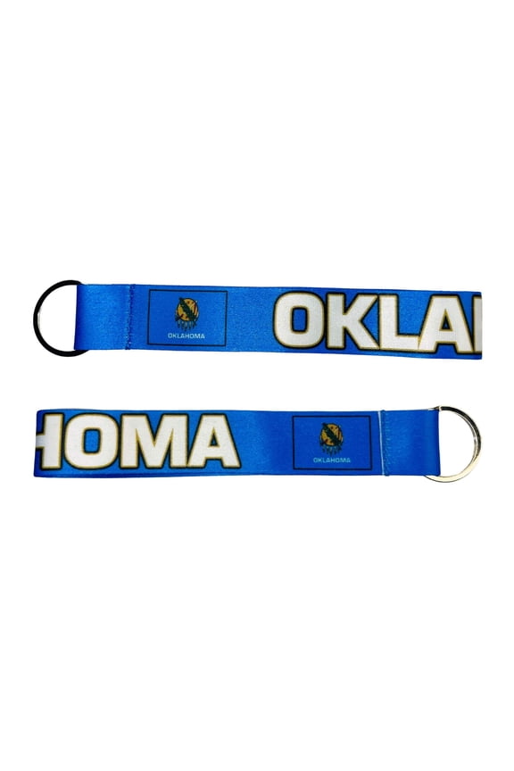 Wristlet Keychain - State Flag Oklahoma - USA - K108 |  Flag Keychain for Keys, ID Badge Holder, Phone, and More | Perfect for Badges  ID Holders