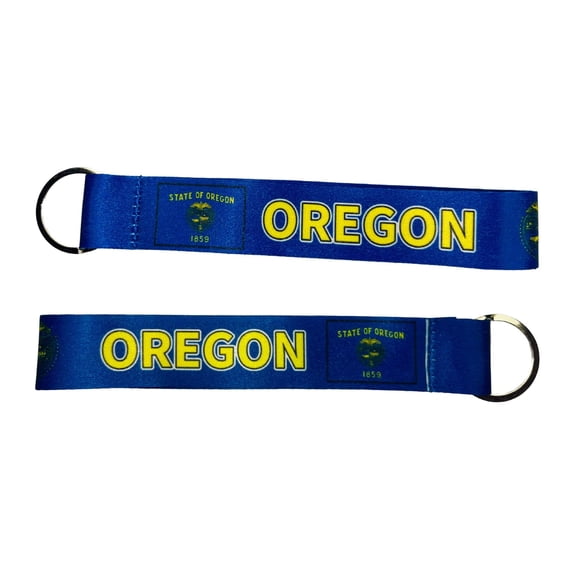 Wristlet Keychain - State Flag Oregon - USA - K109 | Flag Keychain for Keys, ID Badge Holder, Phone, and More | Perfect for Badges ID Holders