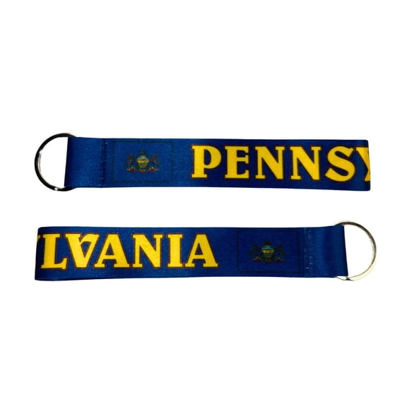 Wristlet Keychain - State Flag Pennsylvania - USA - K092 | Hand Loop Key Holder, Travel Souvenir, Lightweight Everyday Accessory