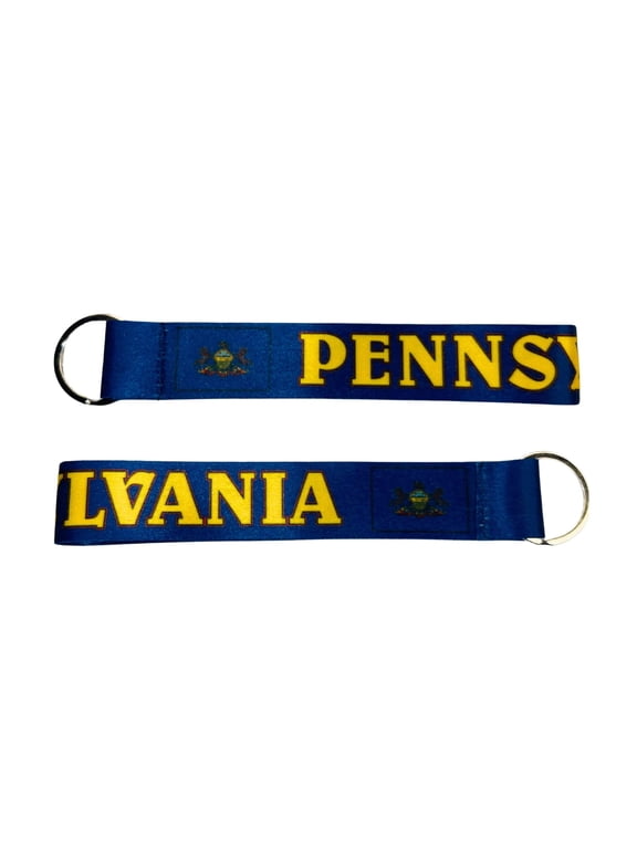 Wristlet Keychain - State Flag Pennsylvania - USA - K092 | Hand Loop Key Holder, Travel Souvenir, Lightweight Everyday Accessory