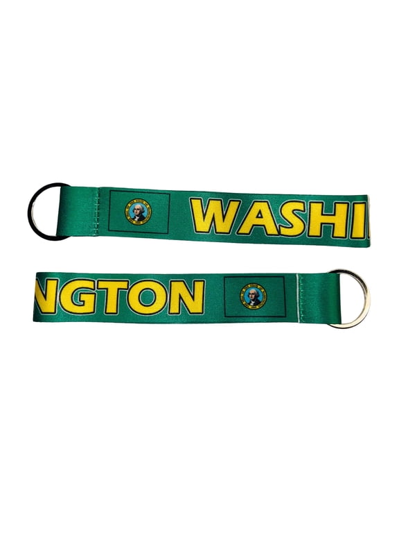 Wristlet Keychain - State Flag Washington - USA - K101 | Hand Loop Key Holder, Travel Souvenir, Lightweight Everyday Accessory