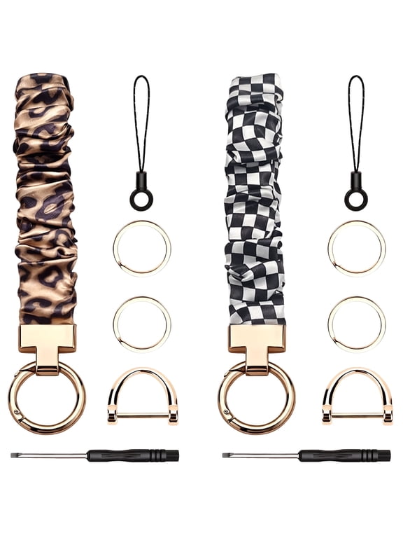 Wristlet Keychain, Stretchy Key Chain for Car Keys, Cute Scrunchie Wrist Bracelet for Women And Men