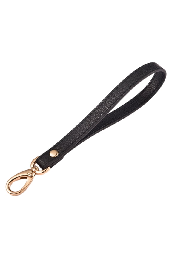Wristlet Strap Leather Replacement Clutch Purse Key Wrist Lanyard, Cell Phone lanyards Key Chain Holder - black