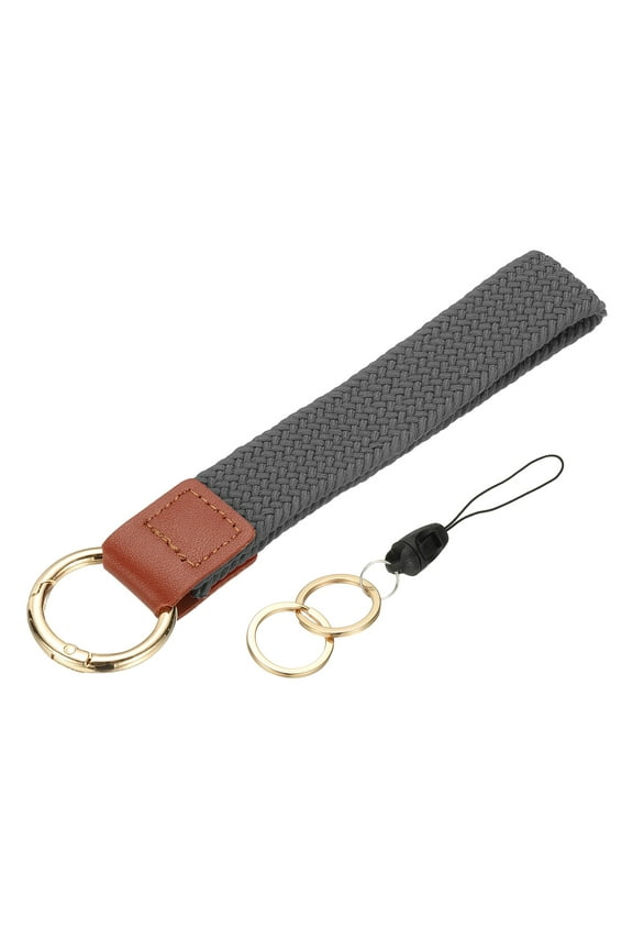 Wristlet Strap for Key, Durable Stretchy Hand Wrist Lanyard Wristlet Keychain Lanyard for Keys Phone Wallet ID Badges Card, Gray