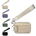 thumbnail image 1 of Wristlet Wallet for Women, Nylon Keychain Coin Purse Pouch Zippered Card Case With Id Window/Hand strap, 1 of 4