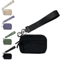 thumbnail image 1 of Wristlet Wallet for Women, Nylon Keychain Coin Purse Pouch Zippered Card Case With Id Window/Hand strap, 1 of 6