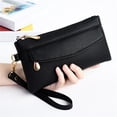 thumbnail image 1 of Wristlet Wallets for Women - Women's Wallet Long Clutch Purse with Wrist Strap, Leather Card Holder Organizer with Zipper Pocket, Large Capacity Handbag for Cash Phone, Fashion Accessory (Black), 1 of 5