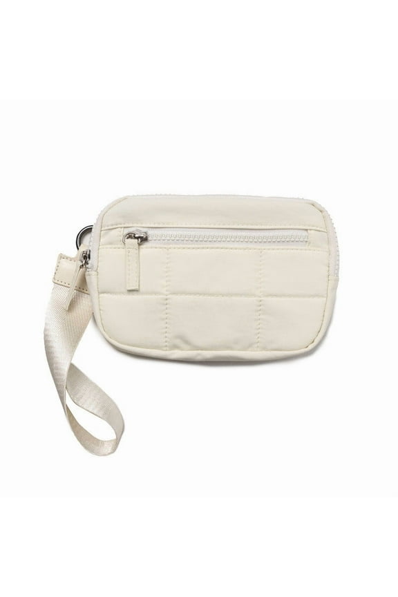 Wristlet Wallets for Women Keychain Wallet with 3 Zipper Purse for Credit Card Holder Wristlet Zip Mini Pouch, Beige