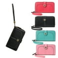 thumbnail image 1 of Wristlet Wallets for Women PU Leather Blocking Large Capacity Trifold Ladies Wallet Women Gift Rose Red, 1 of 7