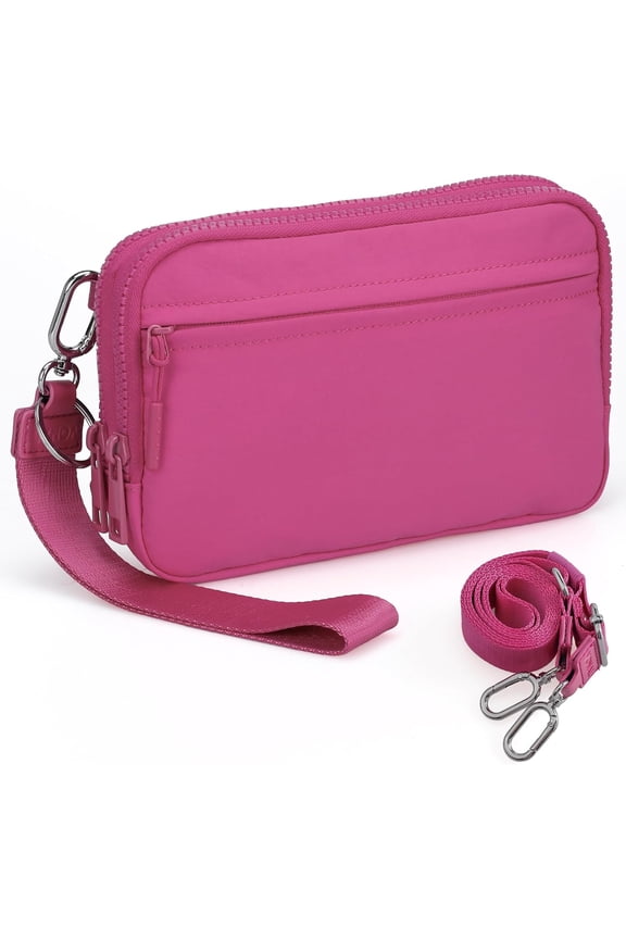 Wristlet Wallets for Women, RFID Wristlet Purse Built in Wallet, Small Nylon Crossbody Bags, Credit Card Holder