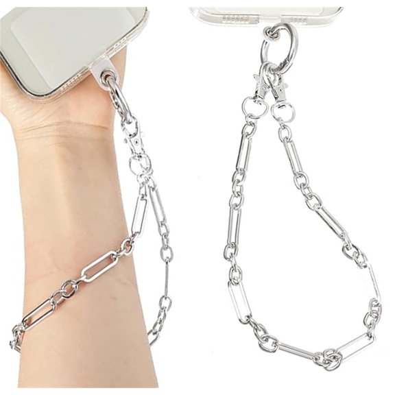 Wristlet for Phone,Bexikou Metal Phone Lanyard,Phone Wrist Strap Universal Phone Chain Strap for Women Shopping Traveling Party Silver