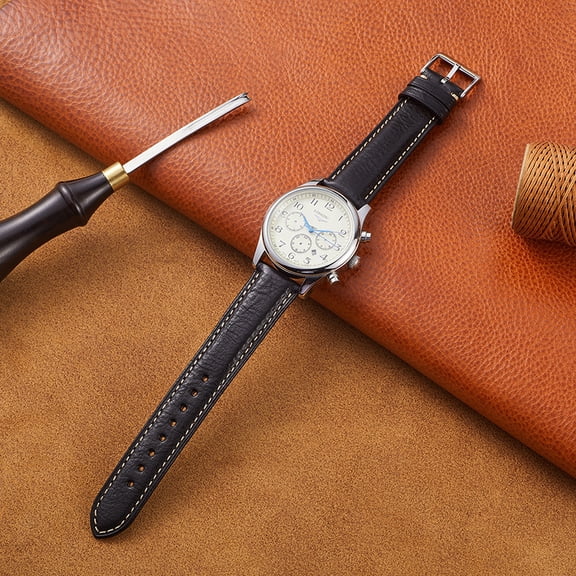 Wristwatch Bands Leather Strap Soft Vegetable Tanned Calf Leather Men'S Strap 18/19/20/21/22Mm