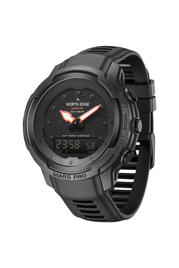 Wristwatches,Barometer Thermometer Fiberthermometer Fibermen's Carbon Clock Features Men's Watch Alarm Clock Thermometer Alarm North Watch Carbon Fiber Altimeter Barometer Watch Altimeter
