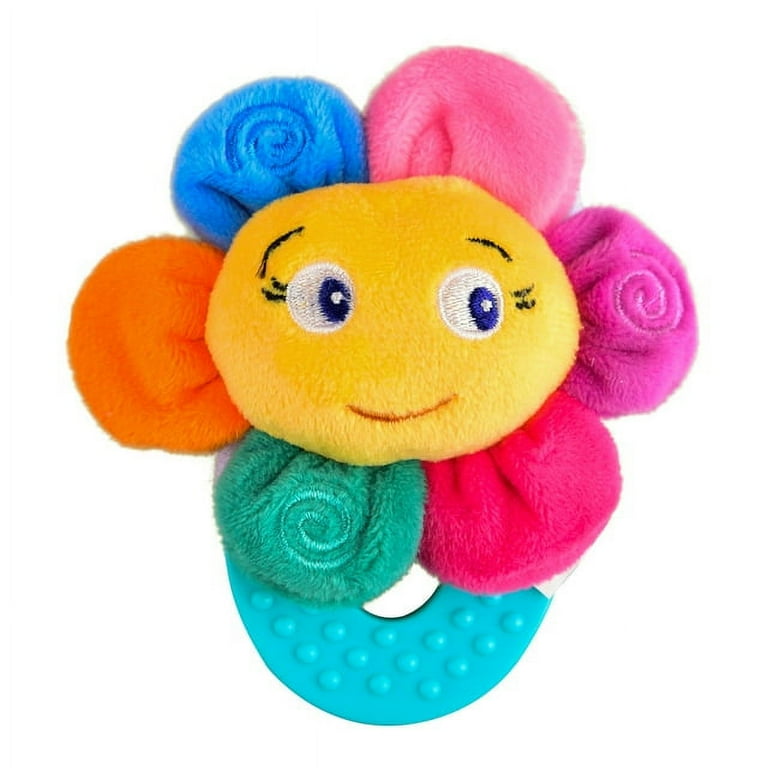 Wristy Buddy Flower Teether for Babies 3 months Baby Chew toys Easy to hold Wrist Teethers for babies Natural Organic Freezer Safe Teethers