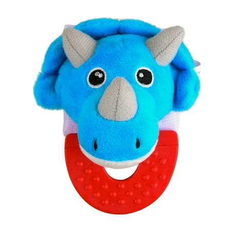 Wristy Buddy Teething Ring for Babies, Soft Dinosaur Teething Toys & Gloves with Infant Chew Toys, 1 Count