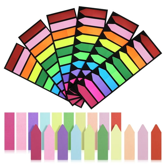 Writable Book Markers Sticky Tabs Page Notes Neon Stickers Flags Classmates Arrow Swallowtail Student Paper 6 Pack
