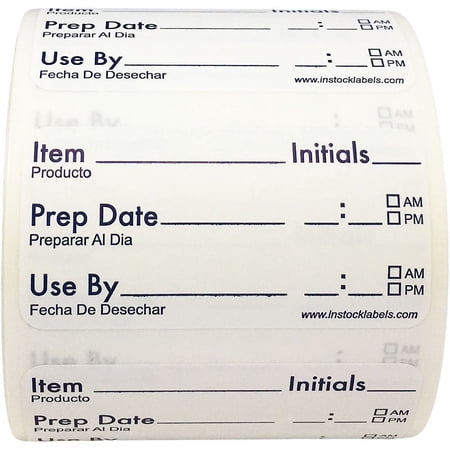 Writable Food Rotation Labels Prep Date Use by Permanment Adhesive 1 x 2 Inch 500 Total Stickers