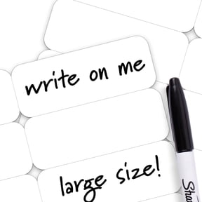 Label Land Writable Iron-On Name Tags for Clothing & Bags, 100 Pack Large, with Laundry Marker, 2 x 0.75 in