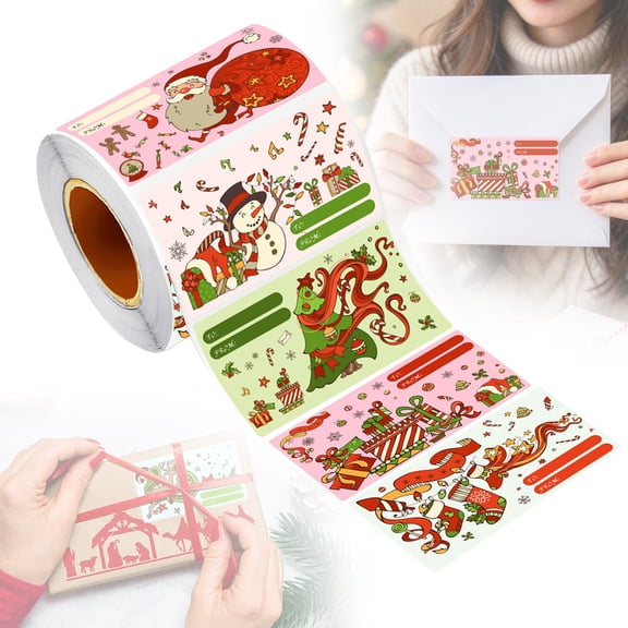 Tree Shape Patterns Christmas Stickers Labels