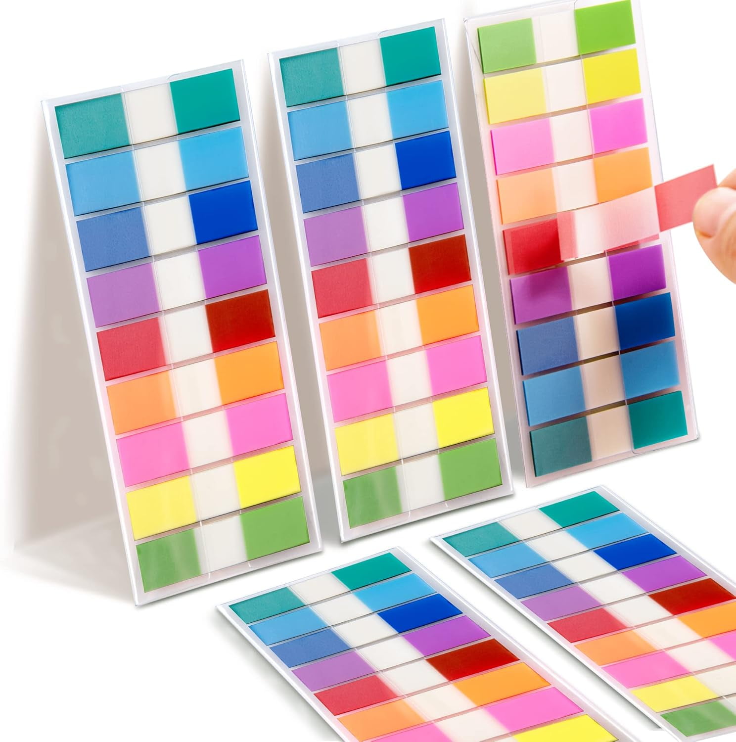 Writable Sticky Tabs, 900 Pcs Transparent Sticky Page Marker Tabs for Document Organization, Teacher Supplies, Study Aids, Office Supplies, Colorful Tabs