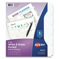 thumbnail image 1 of Write And Erase Durable Plastic Dividers With Pocket, 5-Tab, 11.13 X 9.25, White, 1 Set | Bundle of 2 Sets, 1 of 1