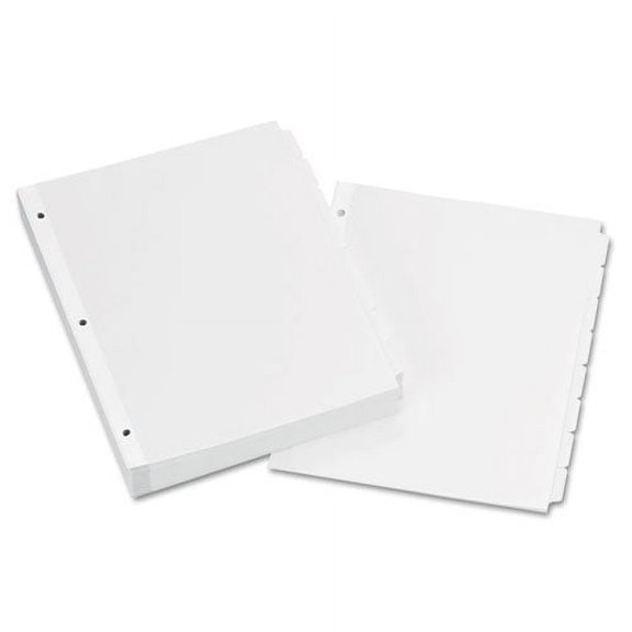 Write And Erase Plain-Tab Paper Dividers, 8-Tab, Letter, White, 24 Sets | Bundle of 2 Boxes