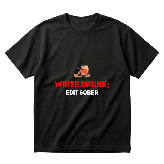 Write Drunk Edit Sober Funny Sayings Writer Writing Long Sleeve Gift T-Shirts