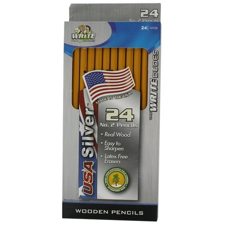 Write Dudes 14729aa-48 No. 2 Wooden Pencils 24 Count